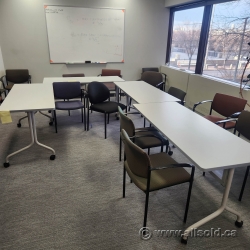 White Modular Rolling Meeting Office Training Table